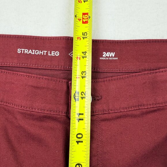 St. Johns Bay Women's Stretch Straight Leg Mid-Rise Burgundy Pants Plus 24W NWT - Picture 9 of 11